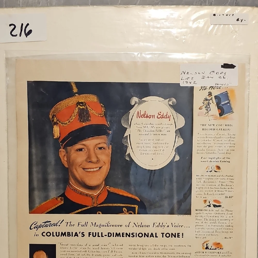 Columbia Records Vintage Advertisement 1942
